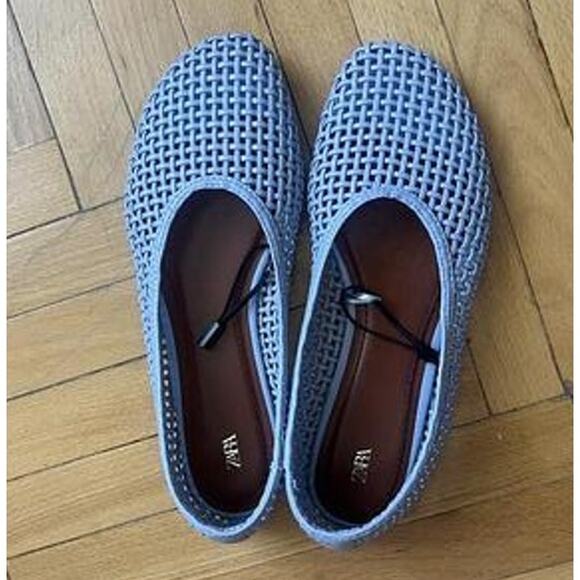RARE!!! ZARA Blue Braided Ballet Flats NWT - Picture 7 of 12